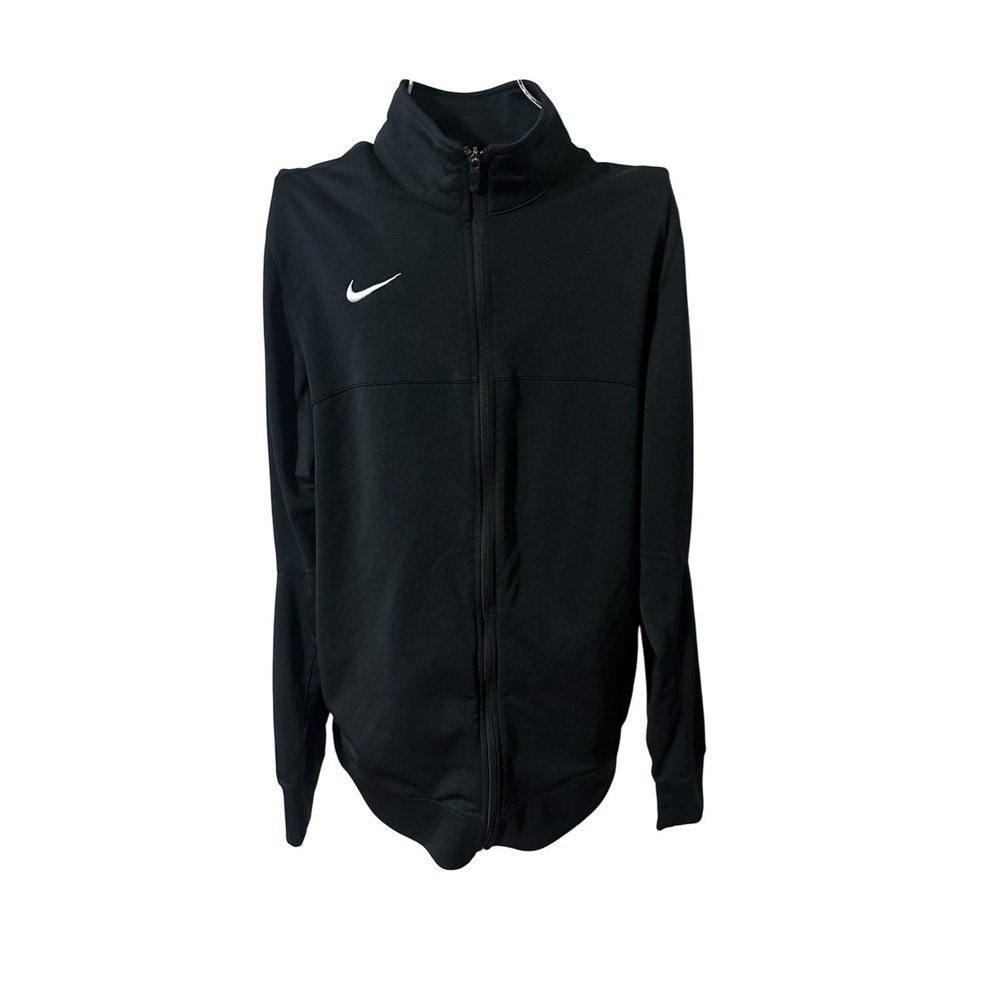 Nike Mens Full Zip Track Jacket Black Swoosh Mock Neck XLT Extra Large Tall